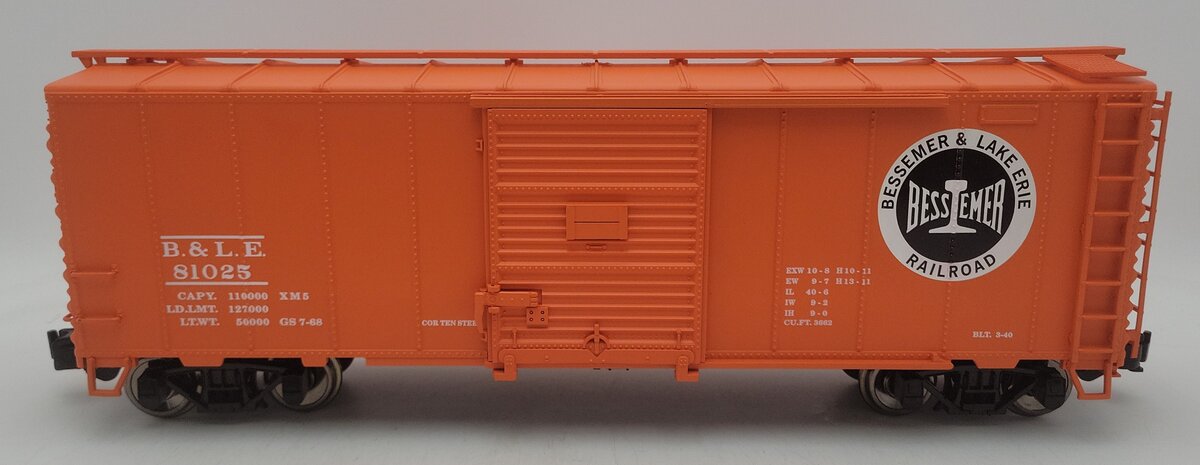 Aristo-Craft 46045 G Scale Bessemer & Lake Erie Steel Boxcar #81025 EX/Box