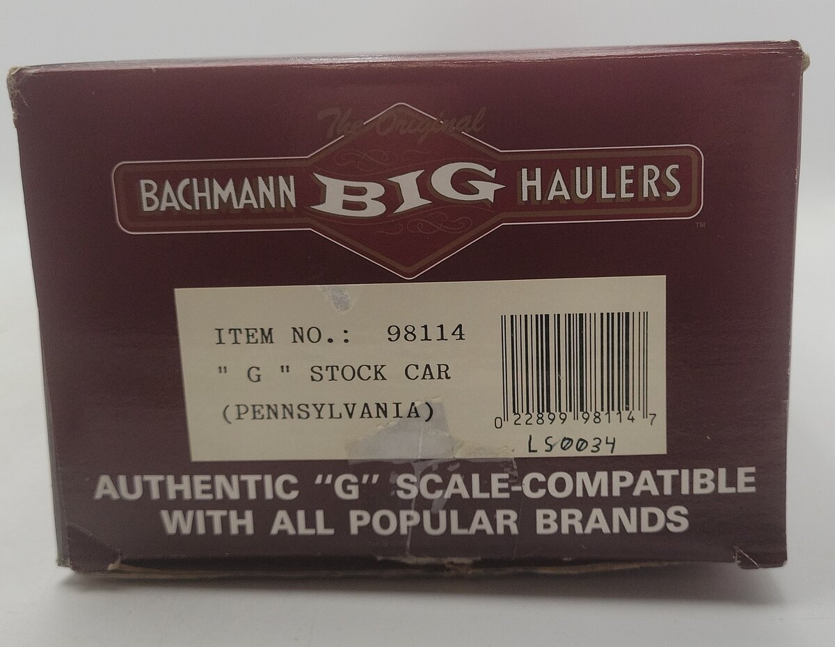 Bachmann 98114 G Scale Pennsylvania Stock Car #642 (Metal Wheels) EX/Box