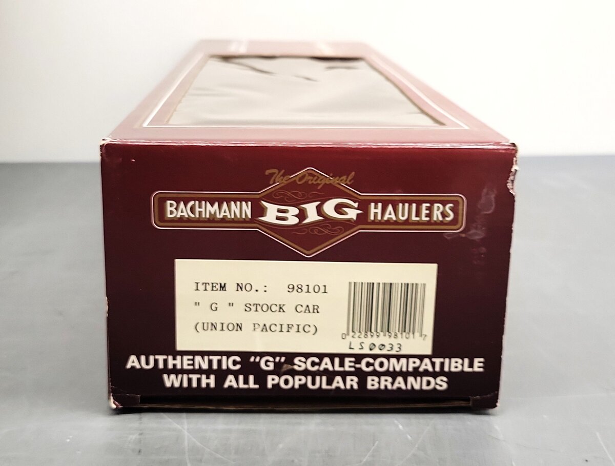 Bachmann 98101 G Union Pacific Stock Car w/Metal Wheels LN/Box