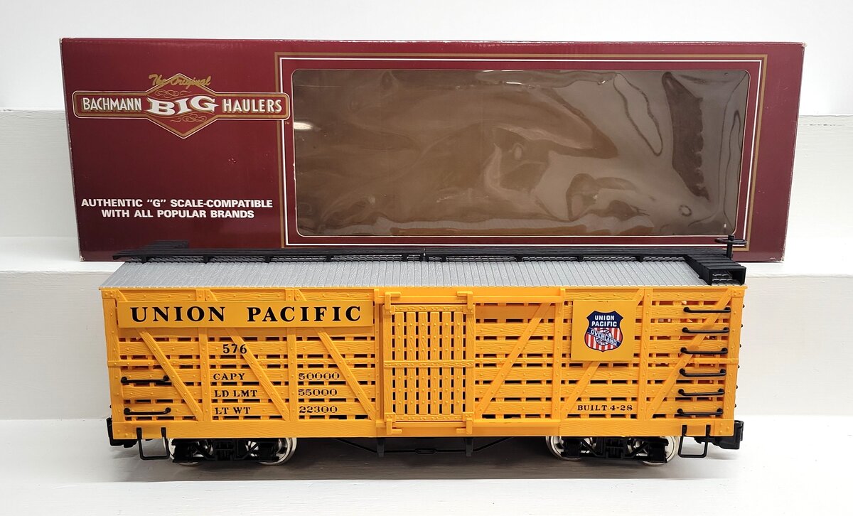 Bachmann 98101 G Union Pacific Stock Car w/Metal Wheels LN/Box