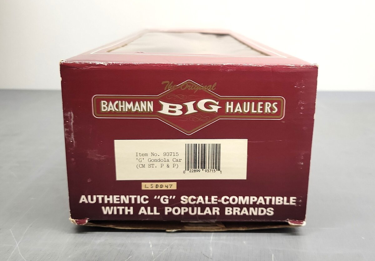 Bachmann 93715 G Scale SCM St. P&P Gondola Car #906 (Metal Wheels) LN/Box