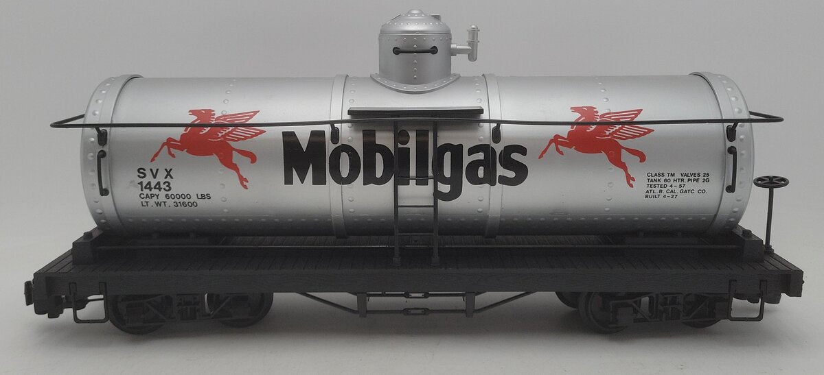 Bachmann 93435 G Scale Mobilgas Single Dome Tank Car #1443 EX/Box