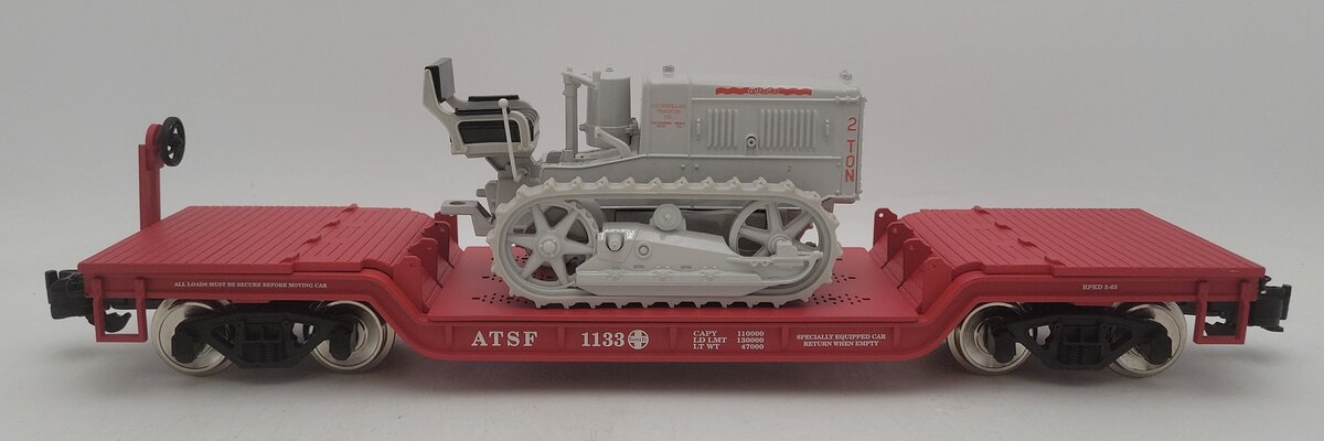 USA Trains 17303 G Scale ATSF Depressed Center Flat Car #1133 EX/Box