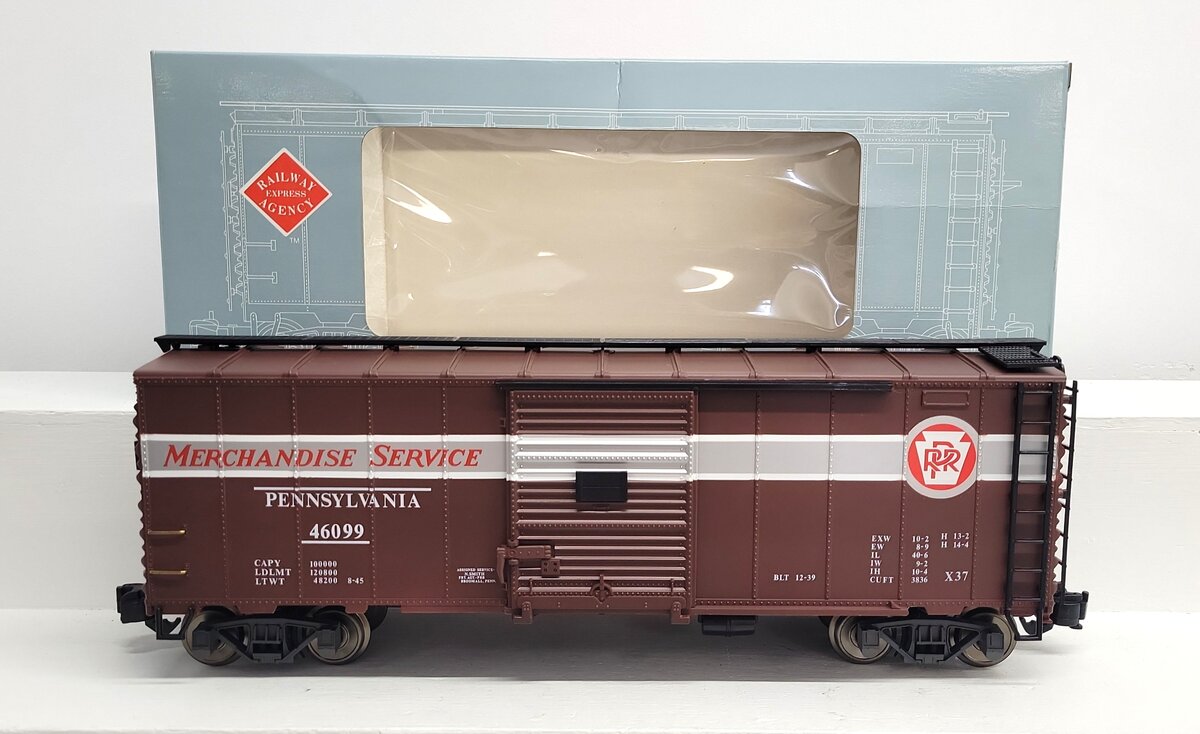Aristo-Craft 46099 G Scale Pennsylvania Merchandise Boxcar (Metal Wheels) LN/Box