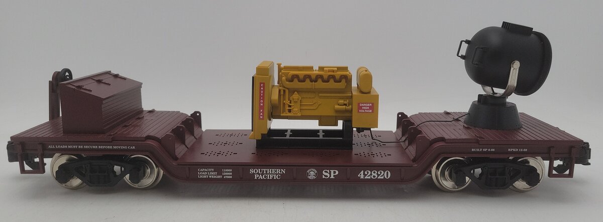 USA Trains R17330 G Southern Pacific Depressed Center Flat Car with Searchlight EX/Box