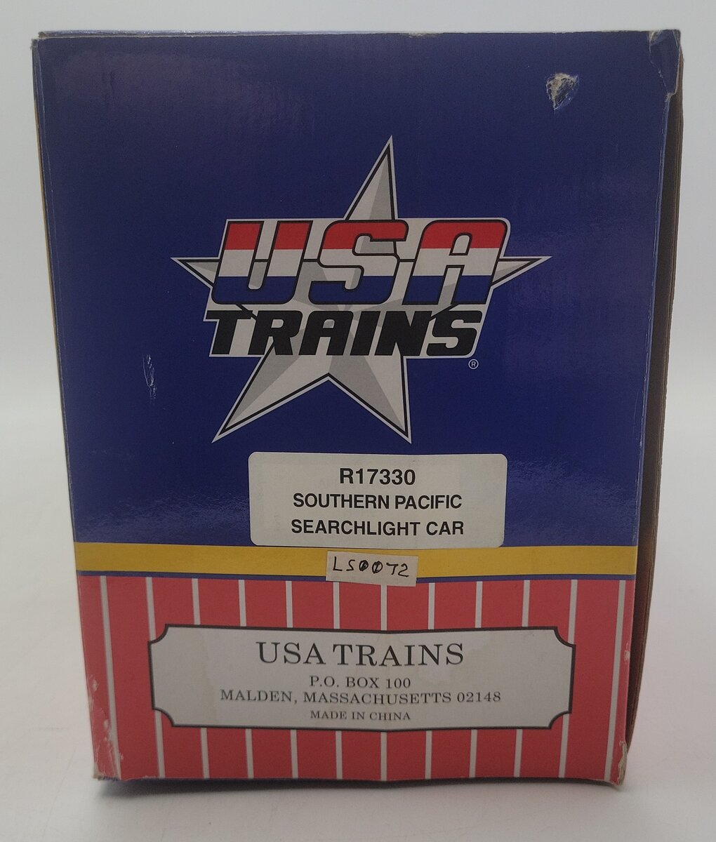USA Trains R17330 G Southern Pacific Depressed Center Flat Car with Searchlight EX/Box