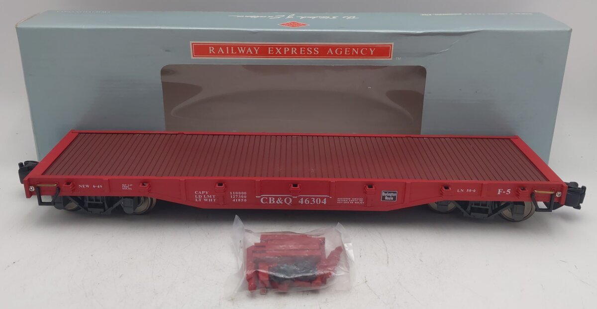 Aristo-Craft 46304 G Scale Chicago Burlington & Quincy Burlington Flatcar EX/Box