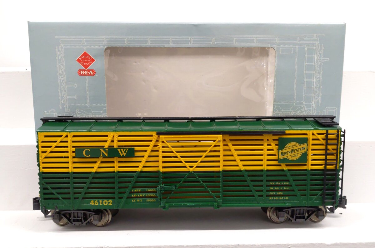 Aristo-Craft 46102 G Scale Chicago and Northwestern Cattle Car EX/Box