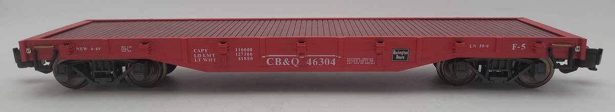 Aristo-Craft 46304 G Scale Chicago Burlington & Quincy Burlington Flatcar EX/Box
