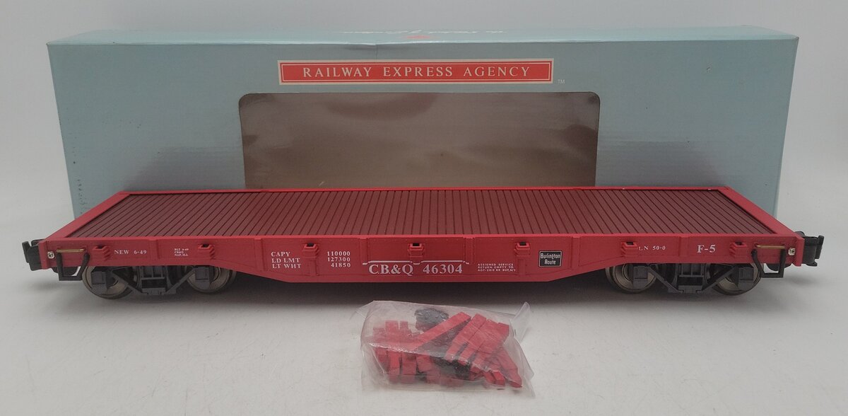 Aristo-Craft 46304 G Scale Chicago Burlington & Quincy Burlington Flatcar EX/Box