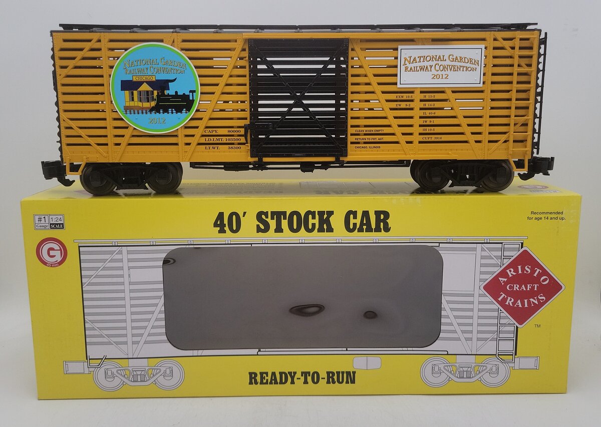 Aristo-Craft 46111X G Scale Chicago Convention 40' Stock Car #2012 EX/Box