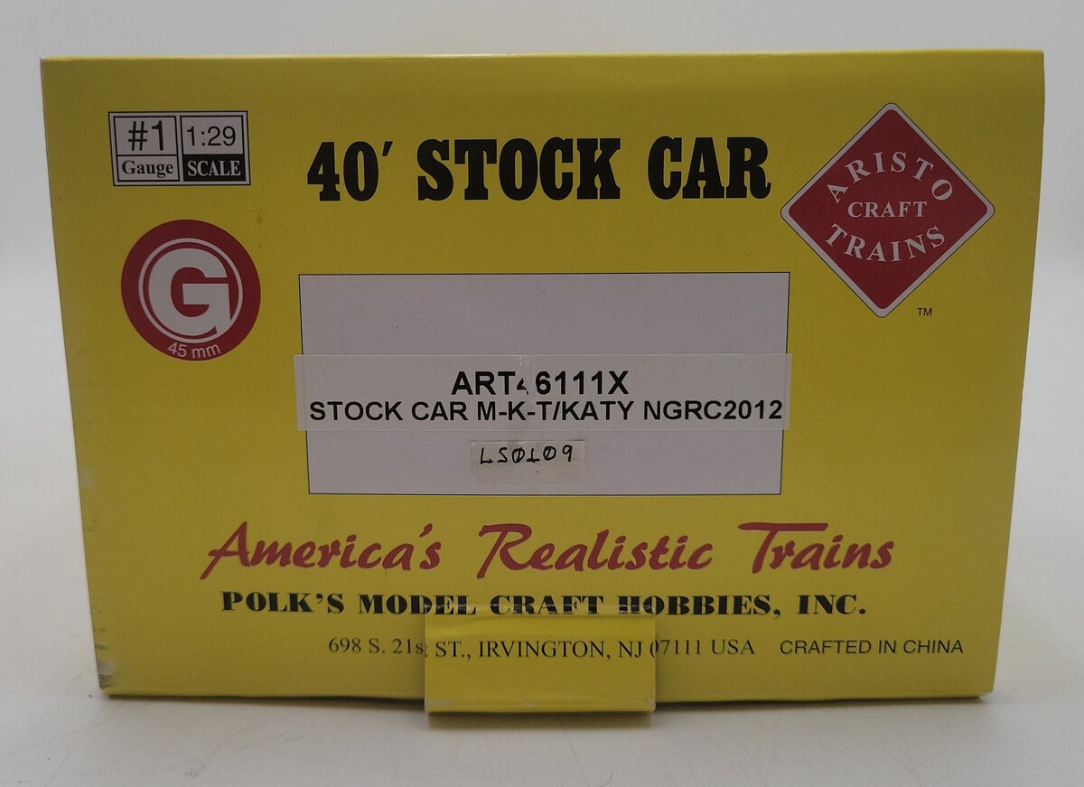 Aristo-Craft 46111X G Scale Chicago Convention 40' Stock Car #2012 EX/Box
