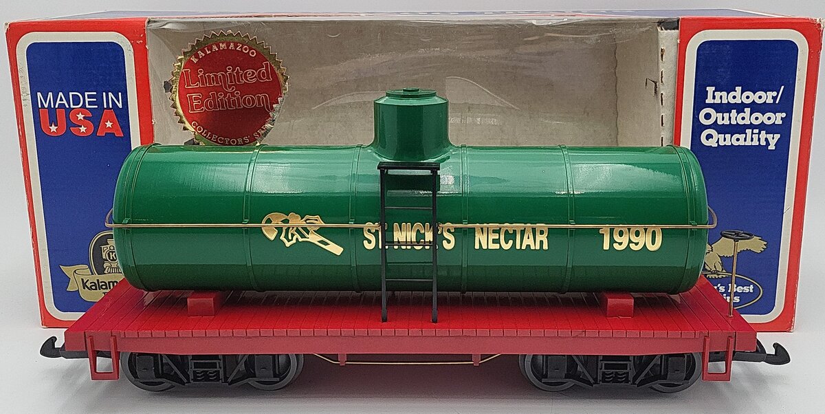Kalamazoo 1885-0 G Scale St. Nicks Nectar 1990 Christmas Tank Car EX/Box
