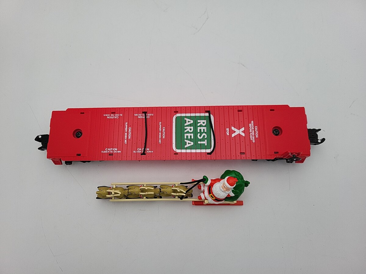 Lionel 1928460 O Santa's "Take Five" Mobile Deer Rest Shop Flat Car w/ Sleigh LN/Box