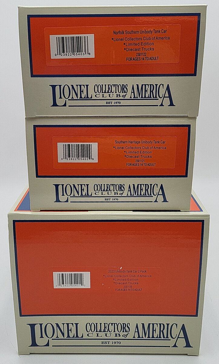 Lionel 2301120 O Gauge Unibody Tank Car (Pack of 2) LN/Box