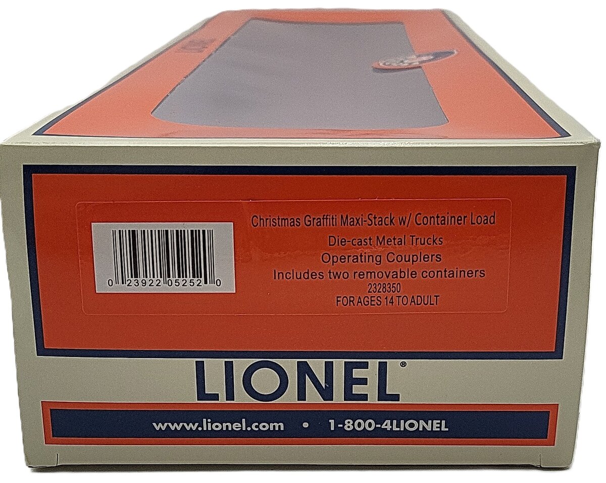 Lionel 2328350 O Christmas Graffiti Maxi-Stack with Container Load LN/Box