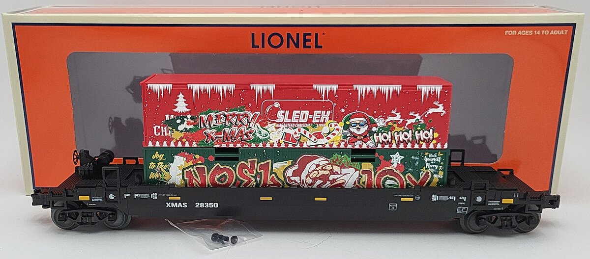 Lionel 2328350 O Christmas Graffiti Maxi-Stack with Container Load LN/Box