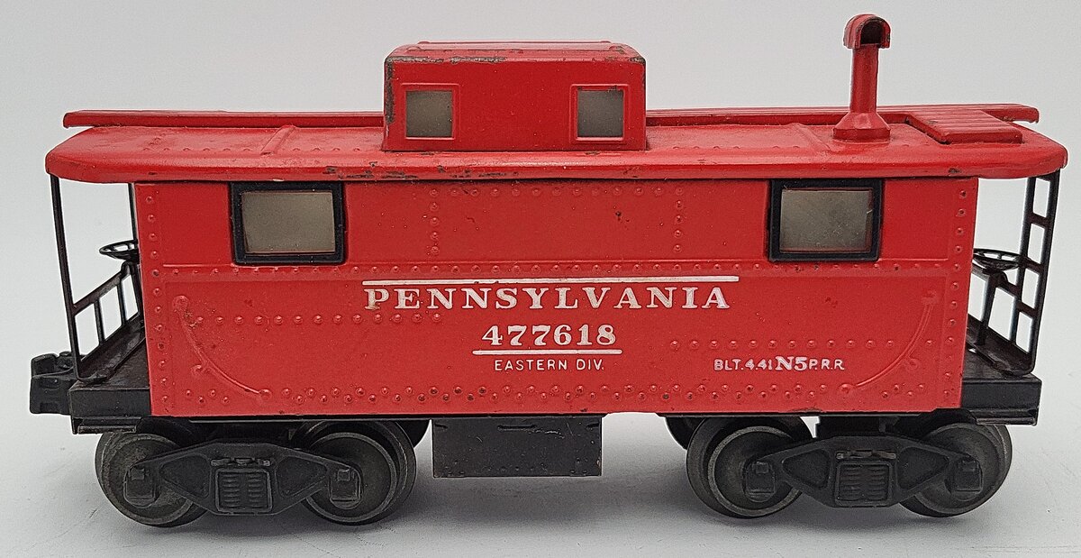 Lionel 2457 (Var. IV) Vintage O Pennsylvania Red Tinplate Caboose #477618 VG