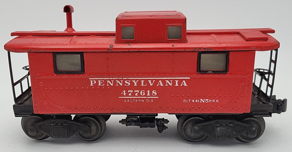 Lionel 2457 (Var. IV) Vintage O Pennsylvania Red Tinplate Caboose #477618 VG