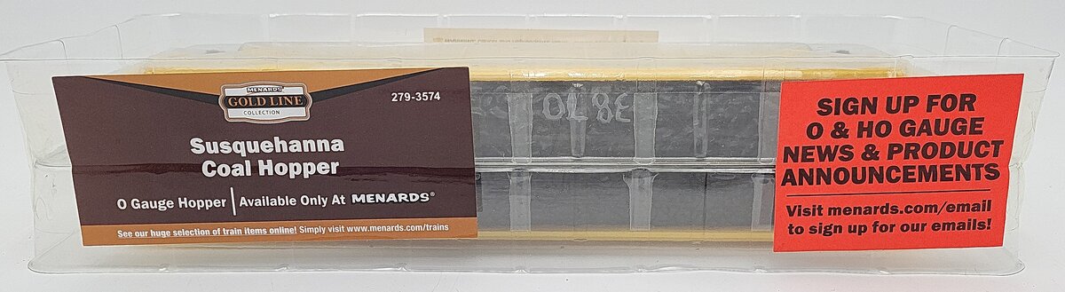 Menards 279-3574 O Susquehanna Coal Hopper Car NIB