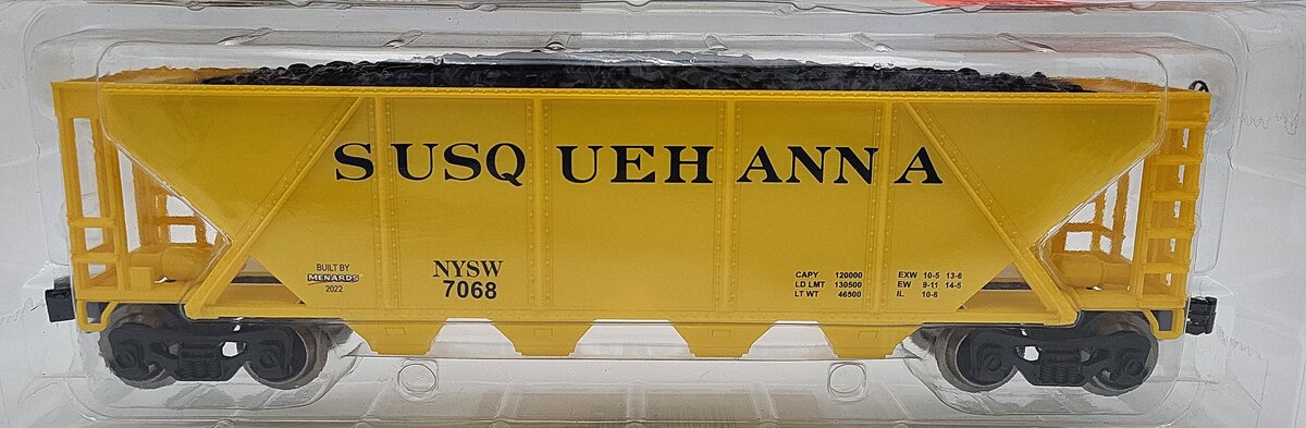 Menards 279-3574 O Susquehanna Coal Hopper Car NIB