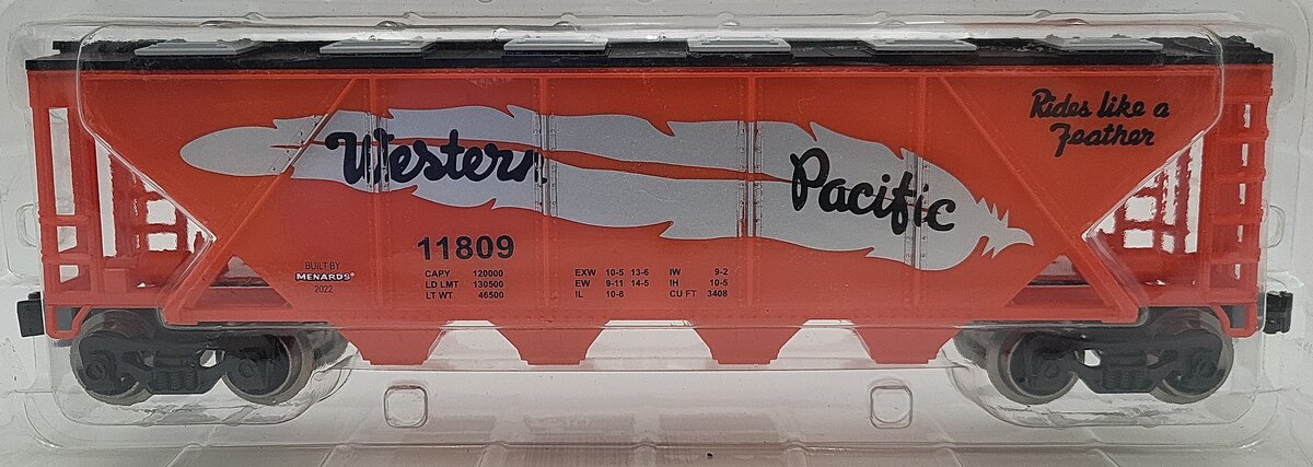 Menards 279-3582 O Western Pacific Covered Hopper Car #11809 NIB