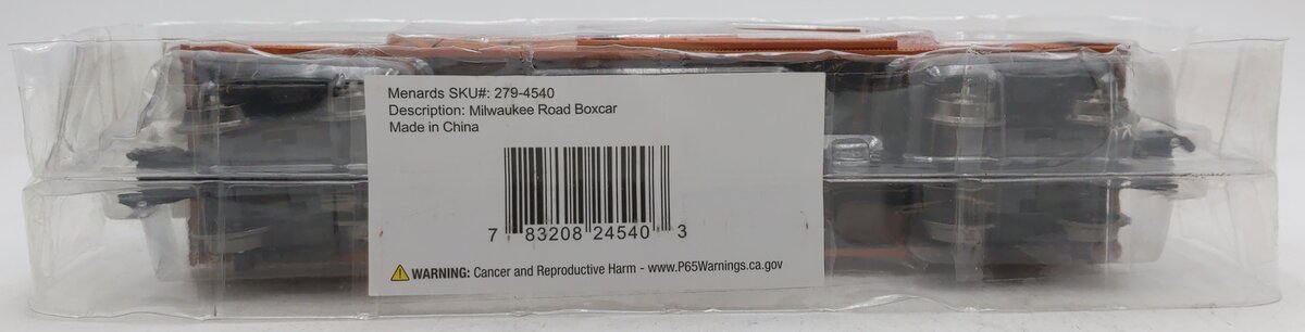Menards 0 Gauge Milwaukee Road Boxcar #9910 EX/Box