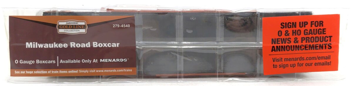 Menards 0 Gauge Milwaukee Road Boxcar #9910 EX/Box