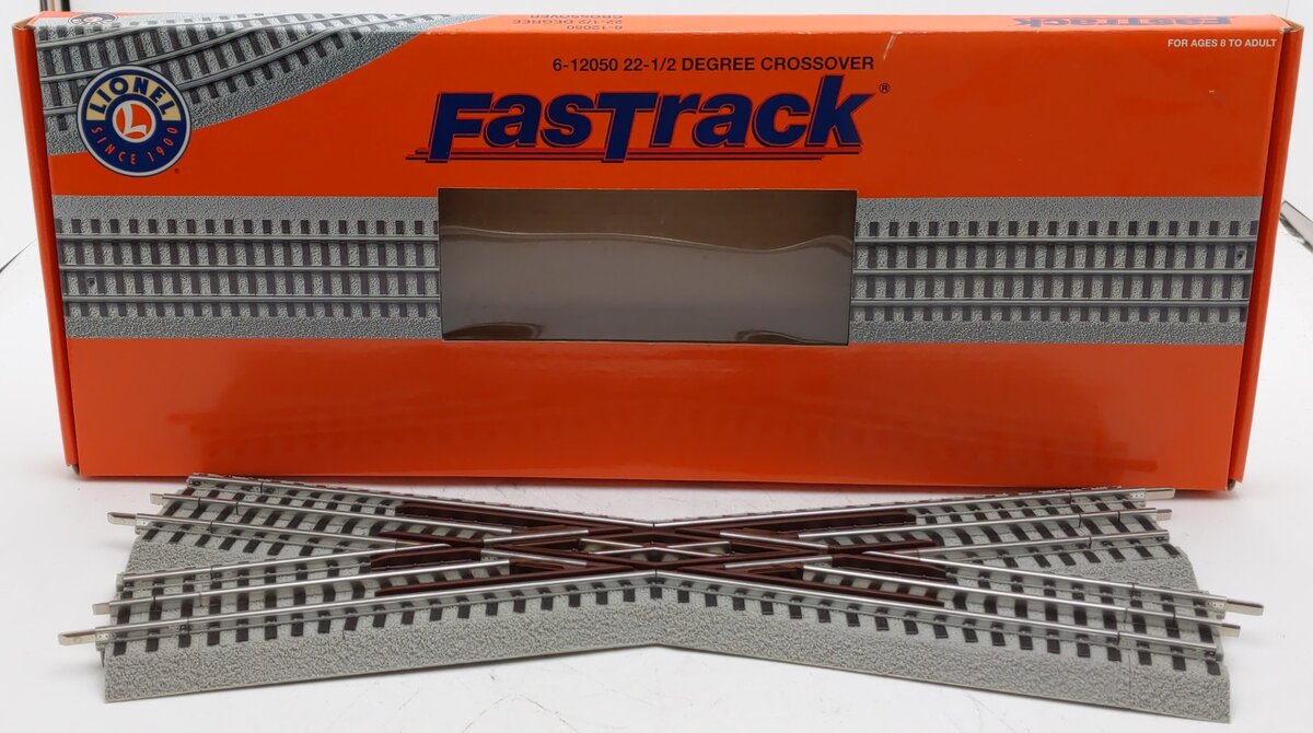 Lionel 6-12050 O Gauge FasTrack 22.5 Degree Crossover EX/Box