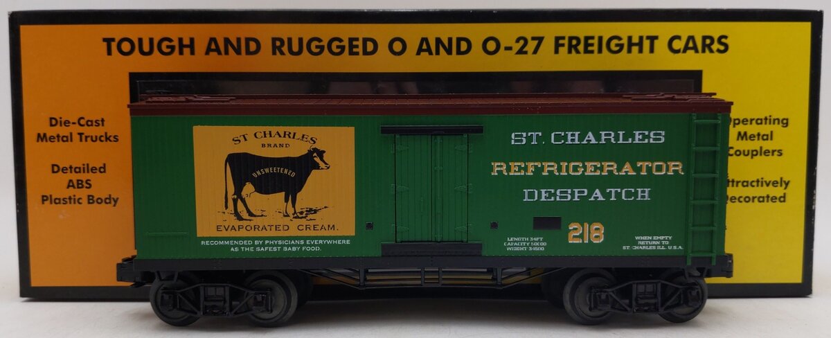 MTH 30-78113 O Gauge St. Charles Refrigerator Despatch 19th Century Reefer #218 LN/Box