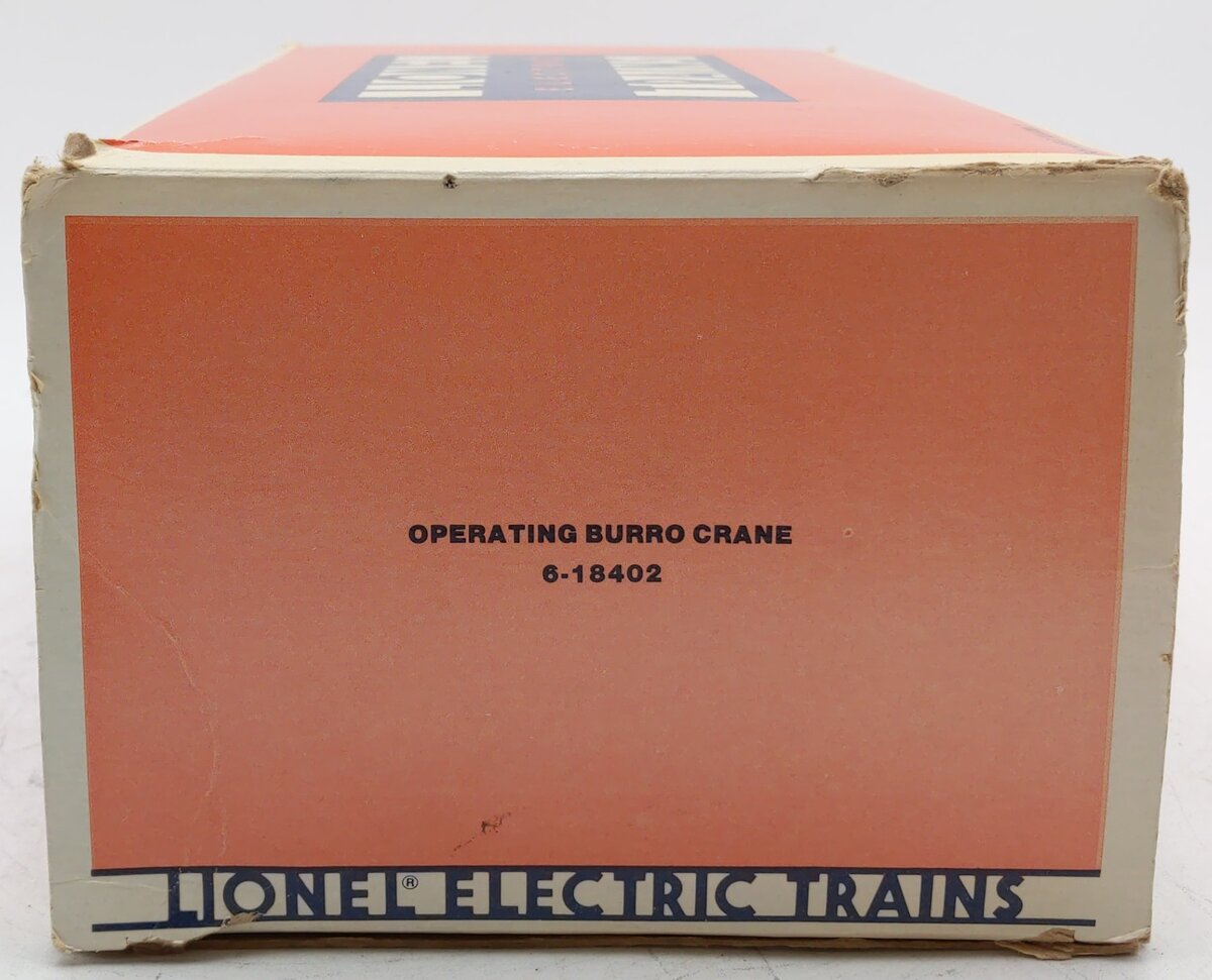 Lionel 6-18402 O Gauge Lionel Lines Operating Burro Crane #18402 EX/Box