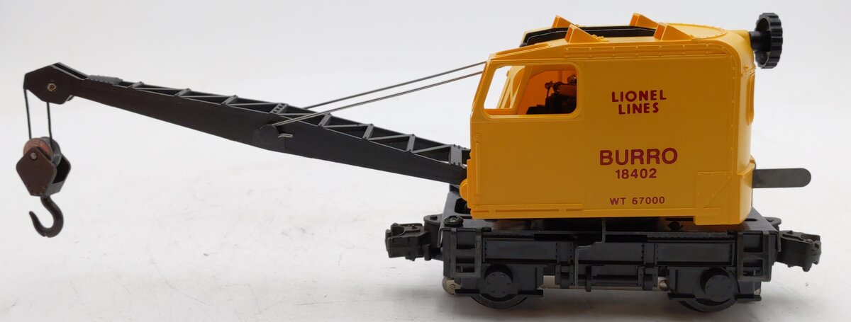 Lionel 6-18402 O Gauge Lionel Lines Operating Burro Crane #18402 EX/Box