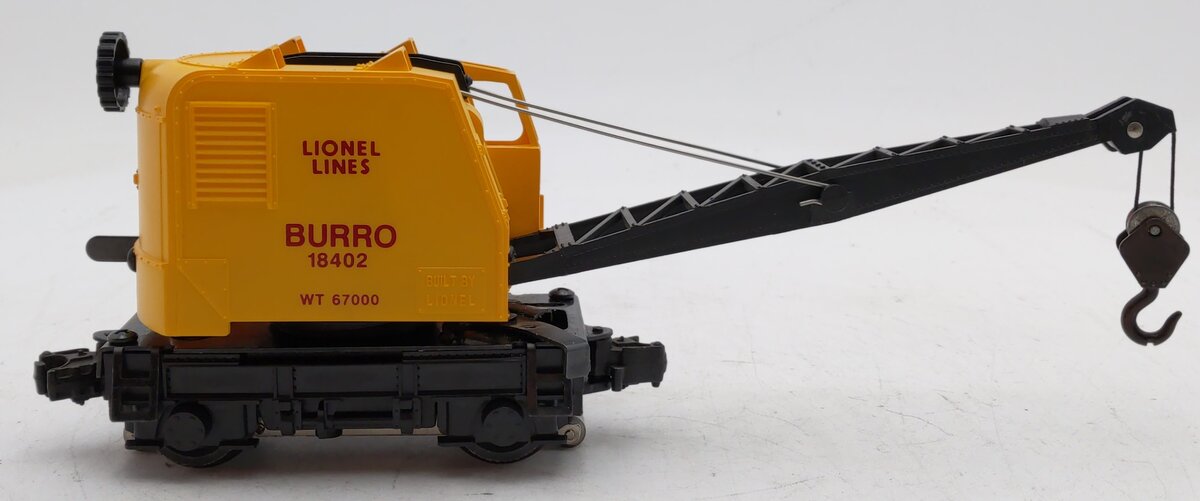 Lionel 6-18402 O Gauge Lionel Lines Operating Burro Crane #18402 EX/Box