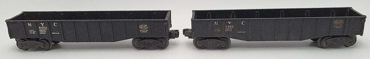 Lionel 6462 Vintage O Gauge New York Central Black Gondola w/No Load [2] EX