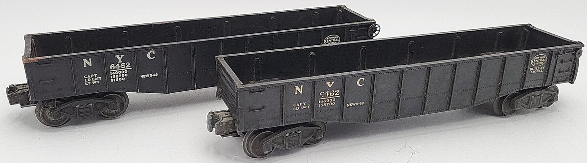 Lionel 6462 Vintage O Gauge New York Central Black Gondola w/No Load [2] EX