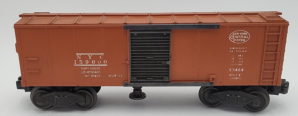 Lionel X3464 Vintage O New York Central Operating Boxcar - Without Steps VG/Box