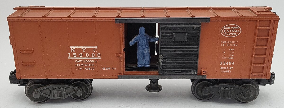 Lionel X3464 Vintage O New York Central Operating Boxcar - Without Steps VG/Box