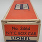 Lionel X3464 Vintage O New York Central Operating Boxcar - Without Steps VG/Box