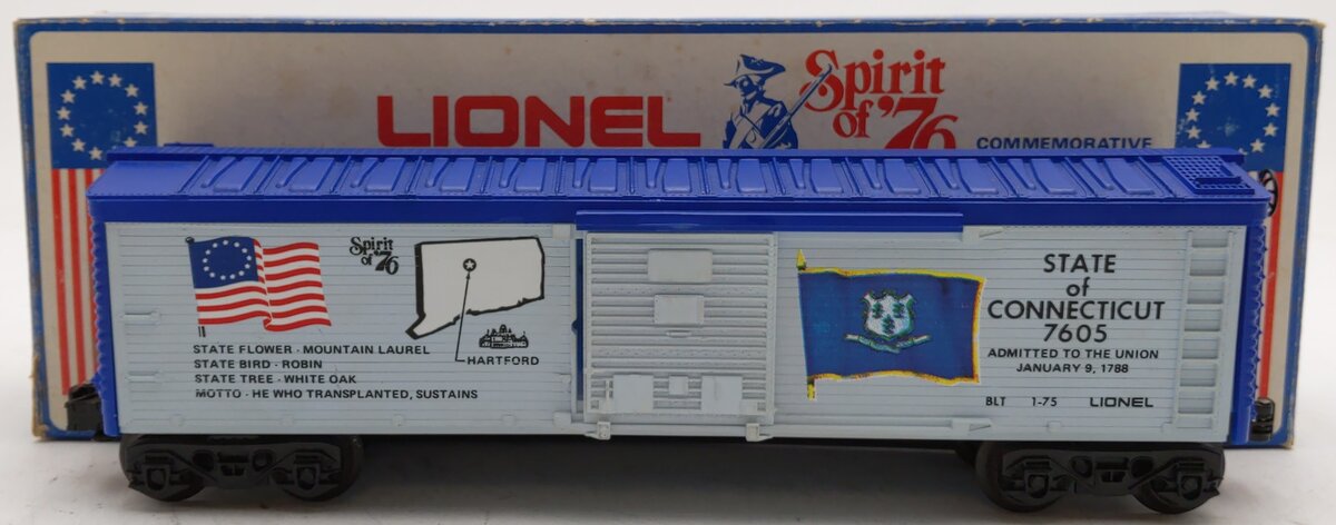 Lionel 6-7605 O Gauge Spirit of 76 State of Connecticut Boxcar #7605 EX/Box