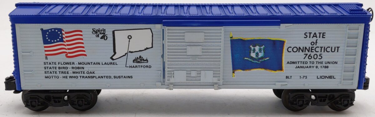 Lionel 6-7605 O Gauge Spirit of 76 State of Connecticut Boxcar #7605 EX/Box