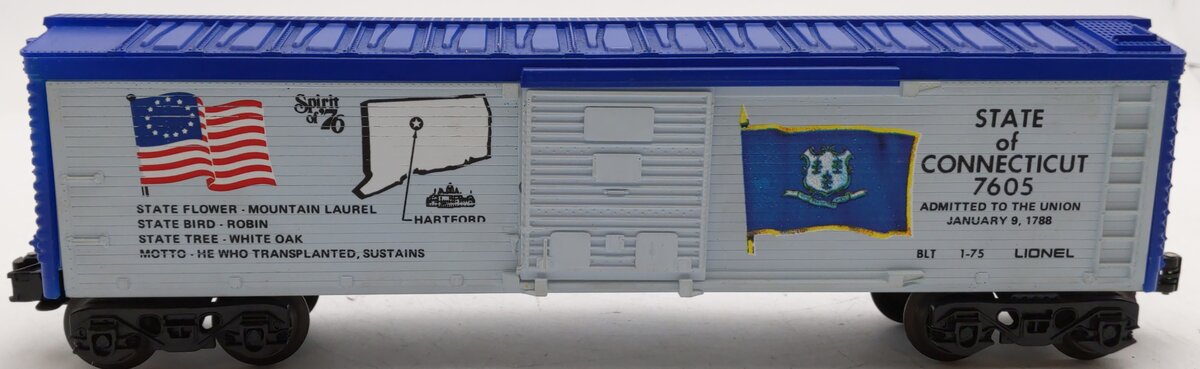 Lionel 6-7605 O Gauge Spirit of 76 State of Connecticut Boxcar #7605 EX/Box