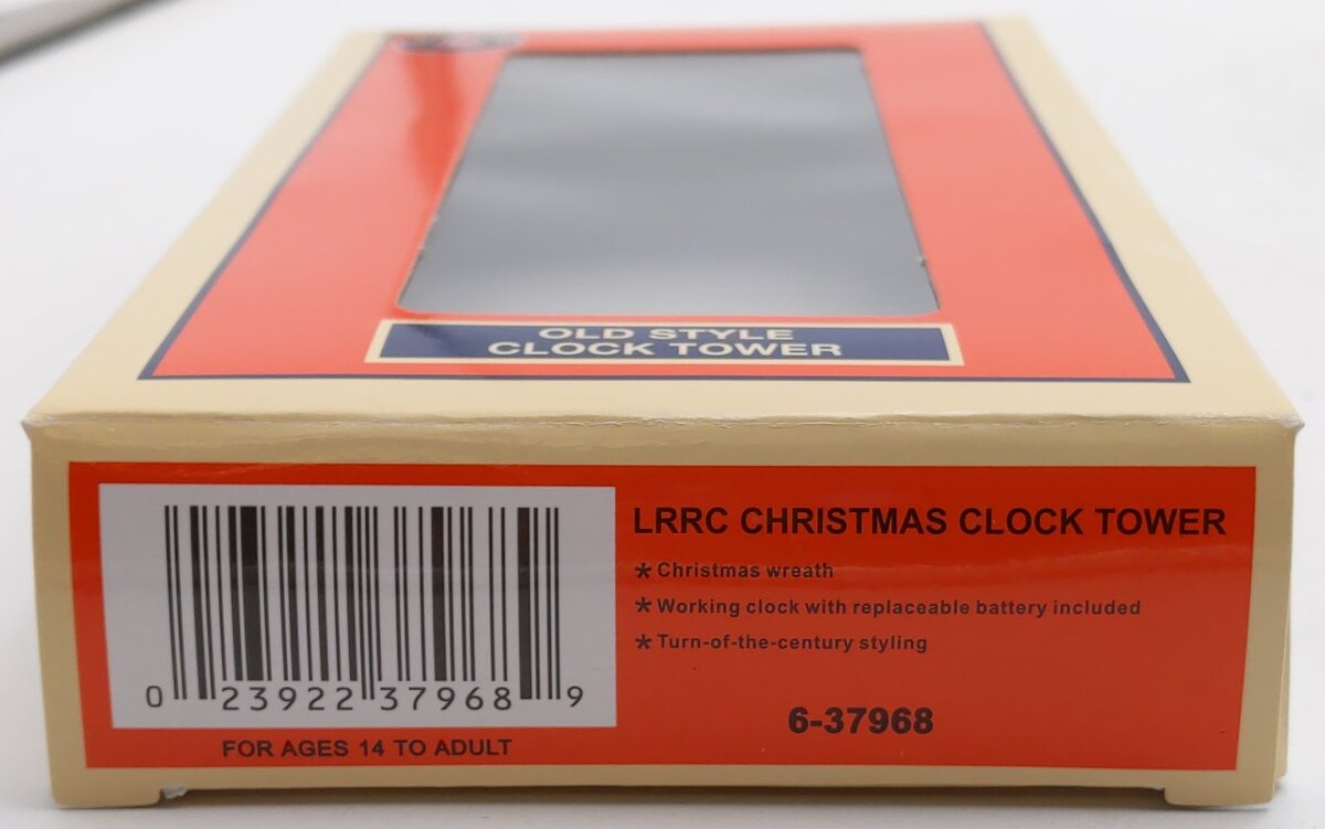 Lionel 6-37968 O LRRC Christmas Old Style Clock Tower w/Wreath LN/Box