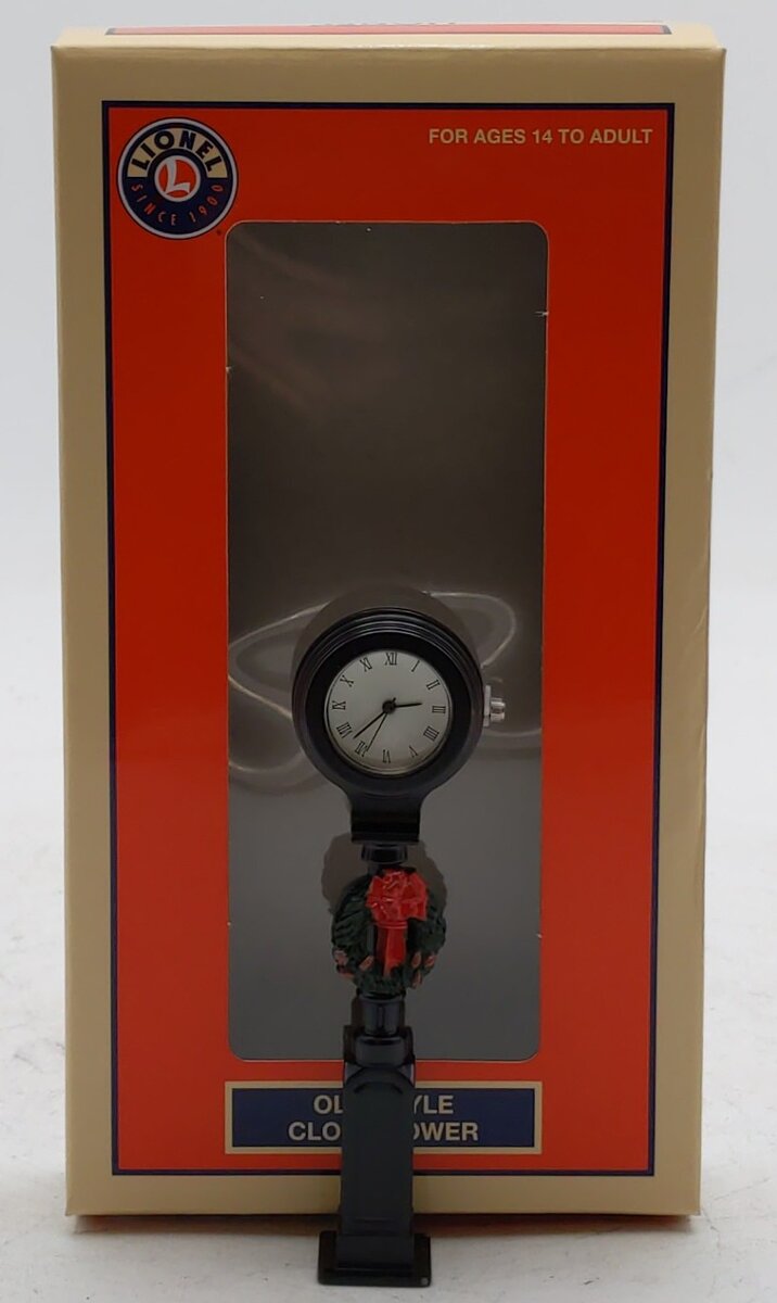 Lionel 6-37968 O LRRC Christmas Old Style Clock Tower w/Wreath LN/Box