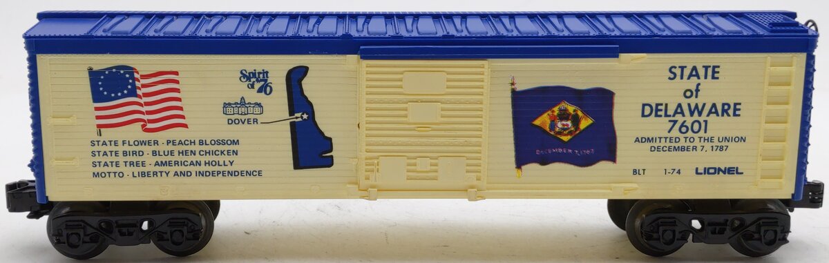 Lionel 6-7601 O Gauge State of Delaware Boxcar EX/Box