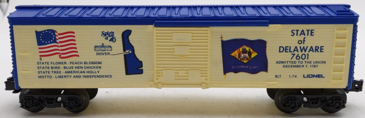 Lionel 6-7601 O Gauge State of Delaware Boxcar EX/Box