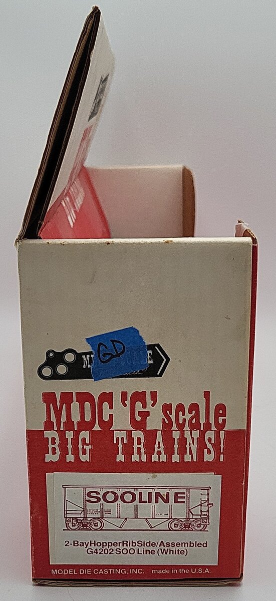 MDC G4202 G Scale SOO Line 2-Bay Hopper Car #6755 VG/Box