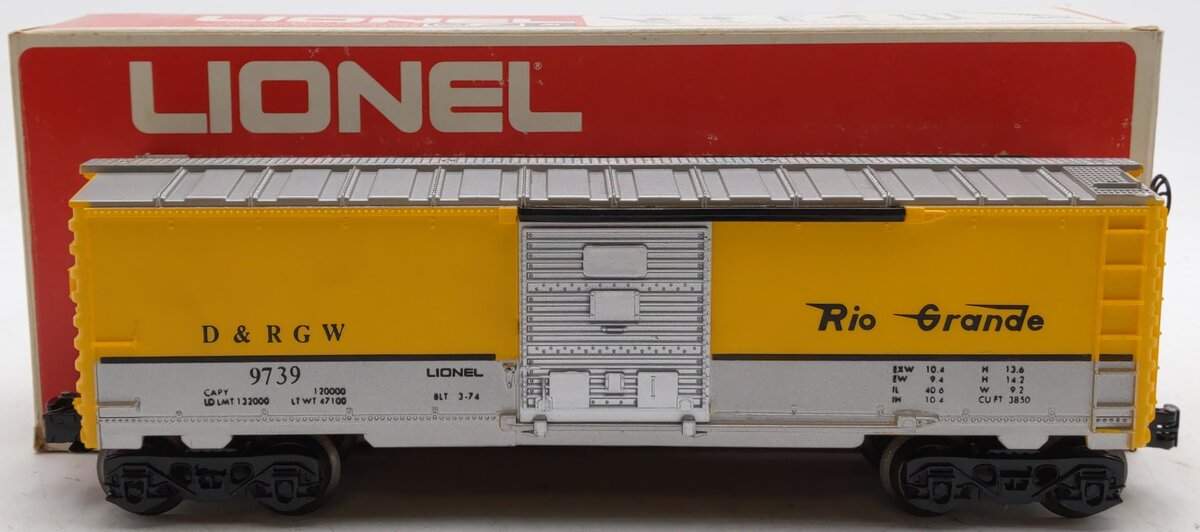 Lionel 6-9739 O Gauge Denver and Rio Grande Western Boxcar EX/Box
