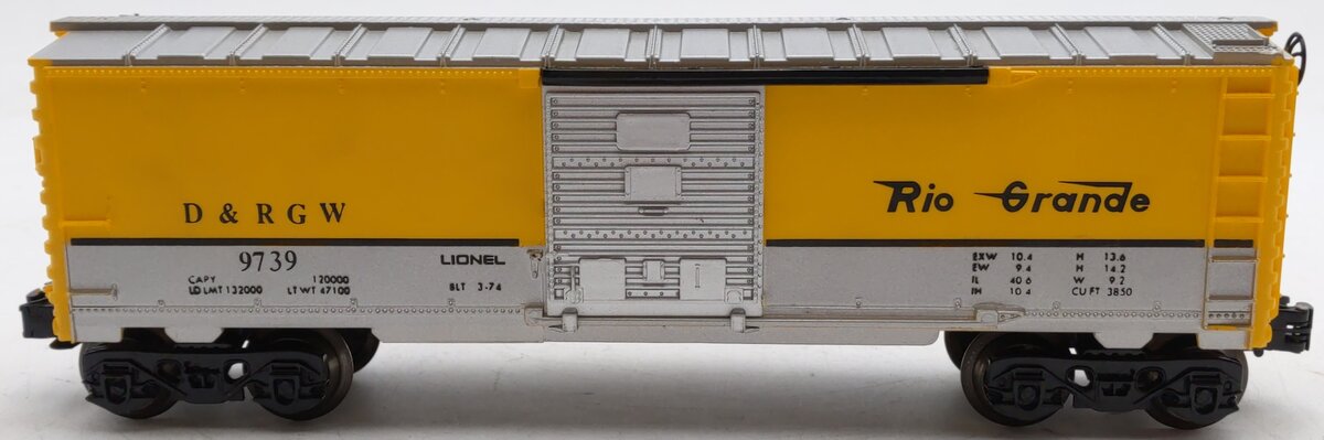 Lionel 6-9739 O Gauge Denver and Rio Grande Western Boxcar EX/Box