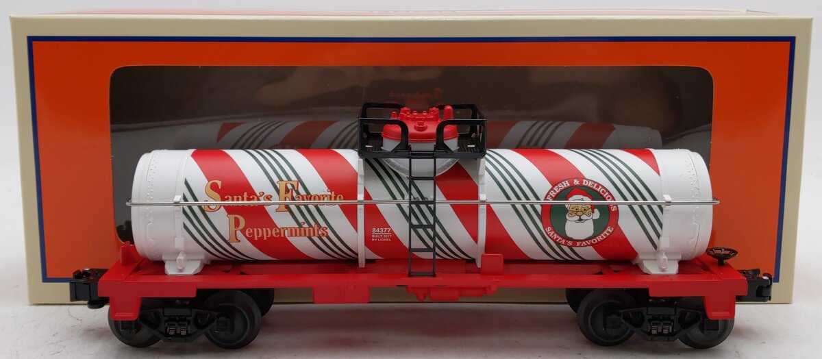Lionel 6-84377 O Gauge Christmas Peppermint Tank Car LN/Box