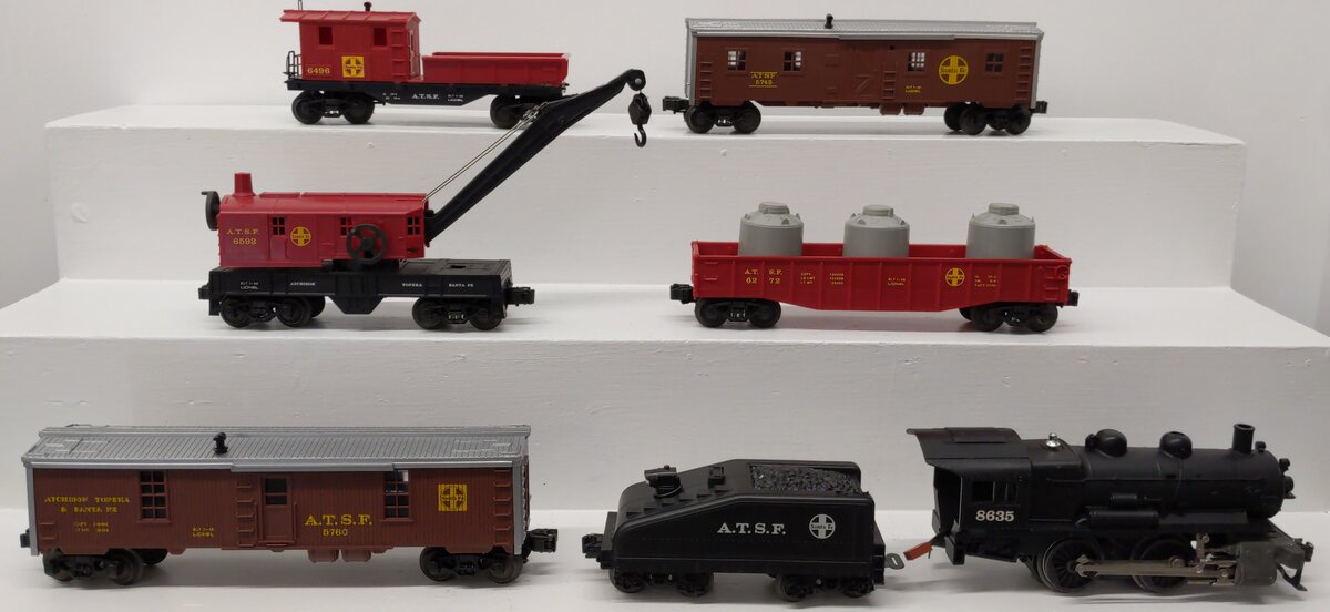 Lionel 9-1632 O Gauge Santa Fe Work Train Steam Train Set EX/Box